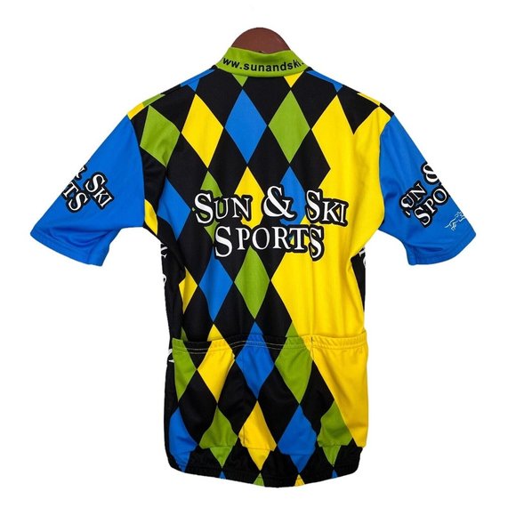 VOmax Sun & Ski Cycling Jersey- Argyle Print- 1/4 Zip- Size Small- EUC - Picture 2 of 8